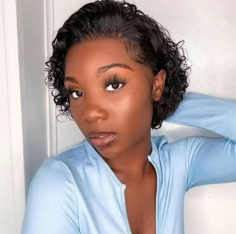 Brazilian Pixie Cut Frontal Curly Wig - Image 2