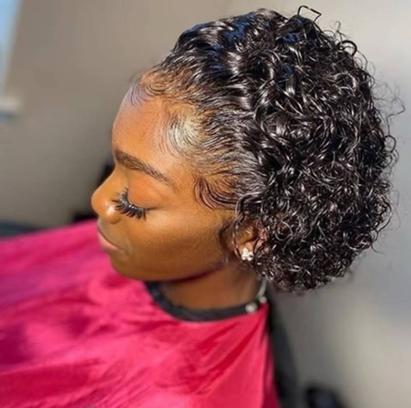 Brazilian Pixie Cut Frontal Curly Wig - Image 3